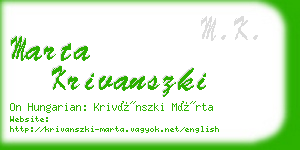 marta krivanszki business card